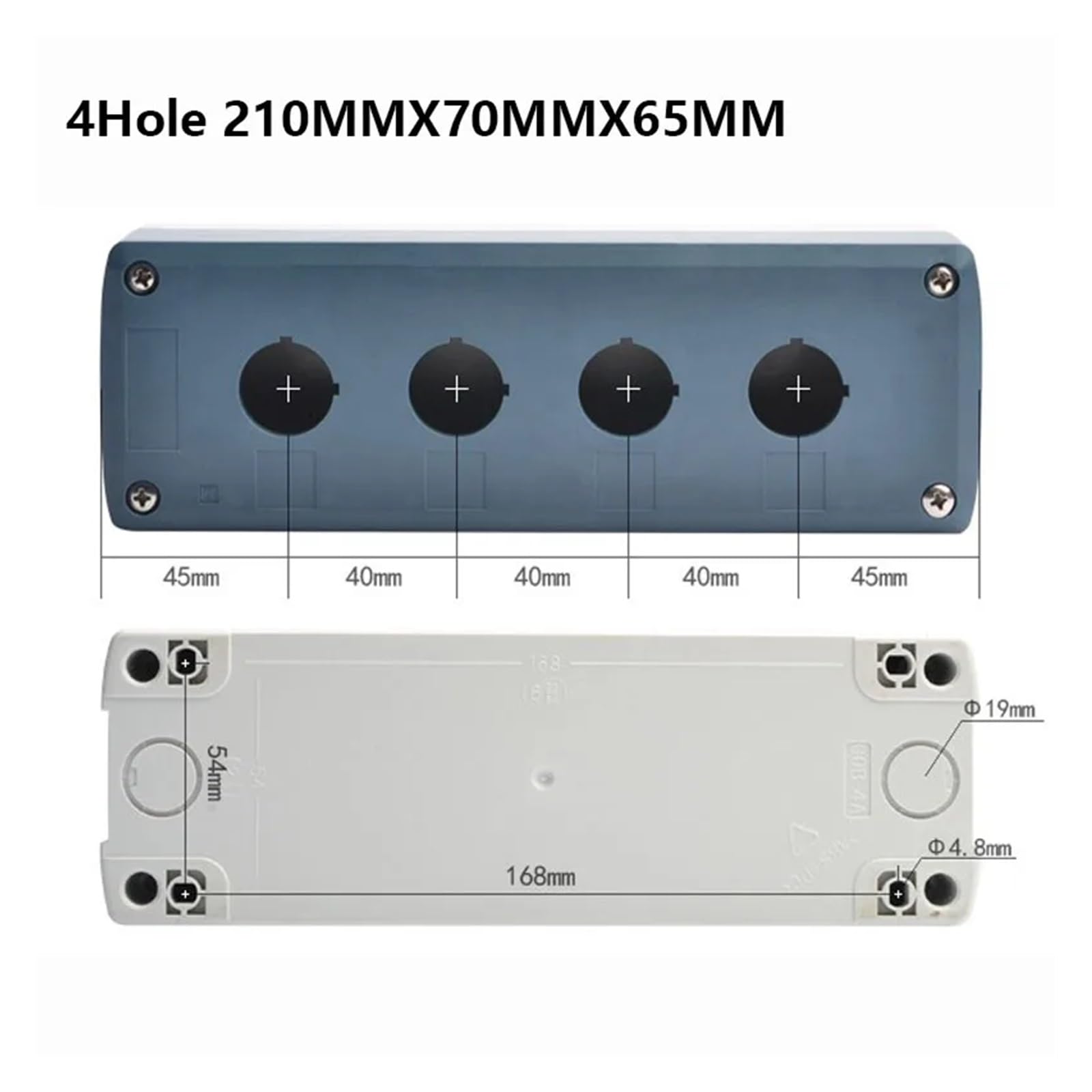 1Pcs 22mm 1/2/3/4/5/6 Hole Waterproof Button Junction Box Switch Control Splash Proof IP65(4Hloe) von XTVVTODJXT