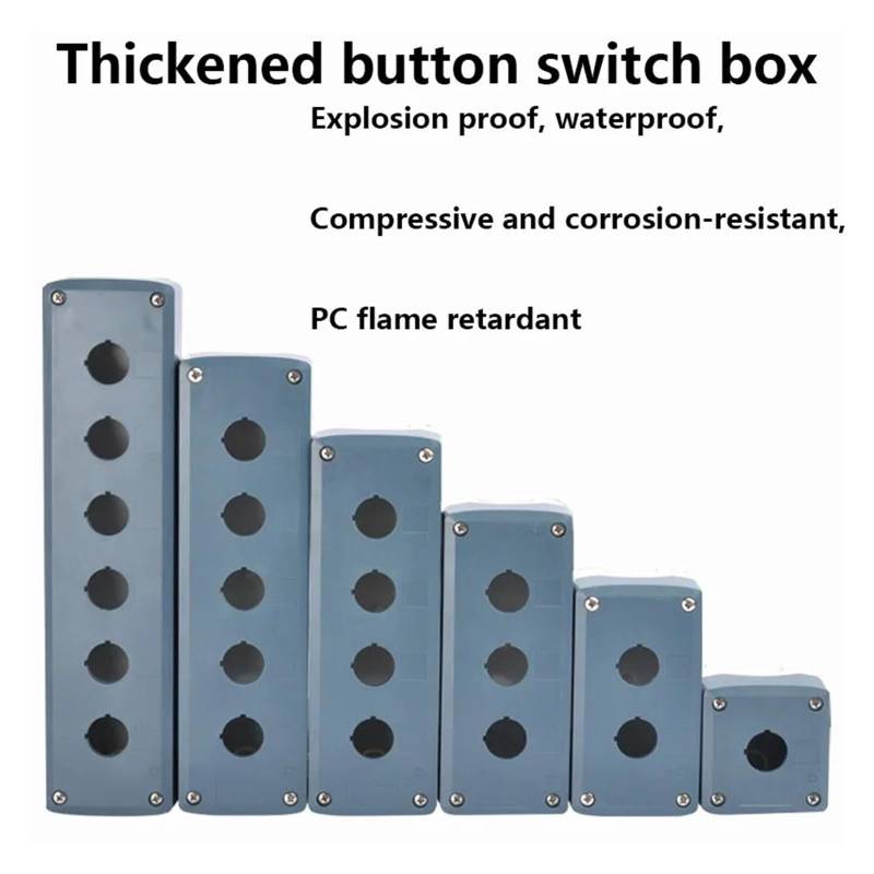 1Pcs 22mm 1/2/3/4/5/6 Hole Waterproof Button Junction Box Switch Control Splash Proof IP65(5 hole 250x70x65mm) von XTVVTODJXT