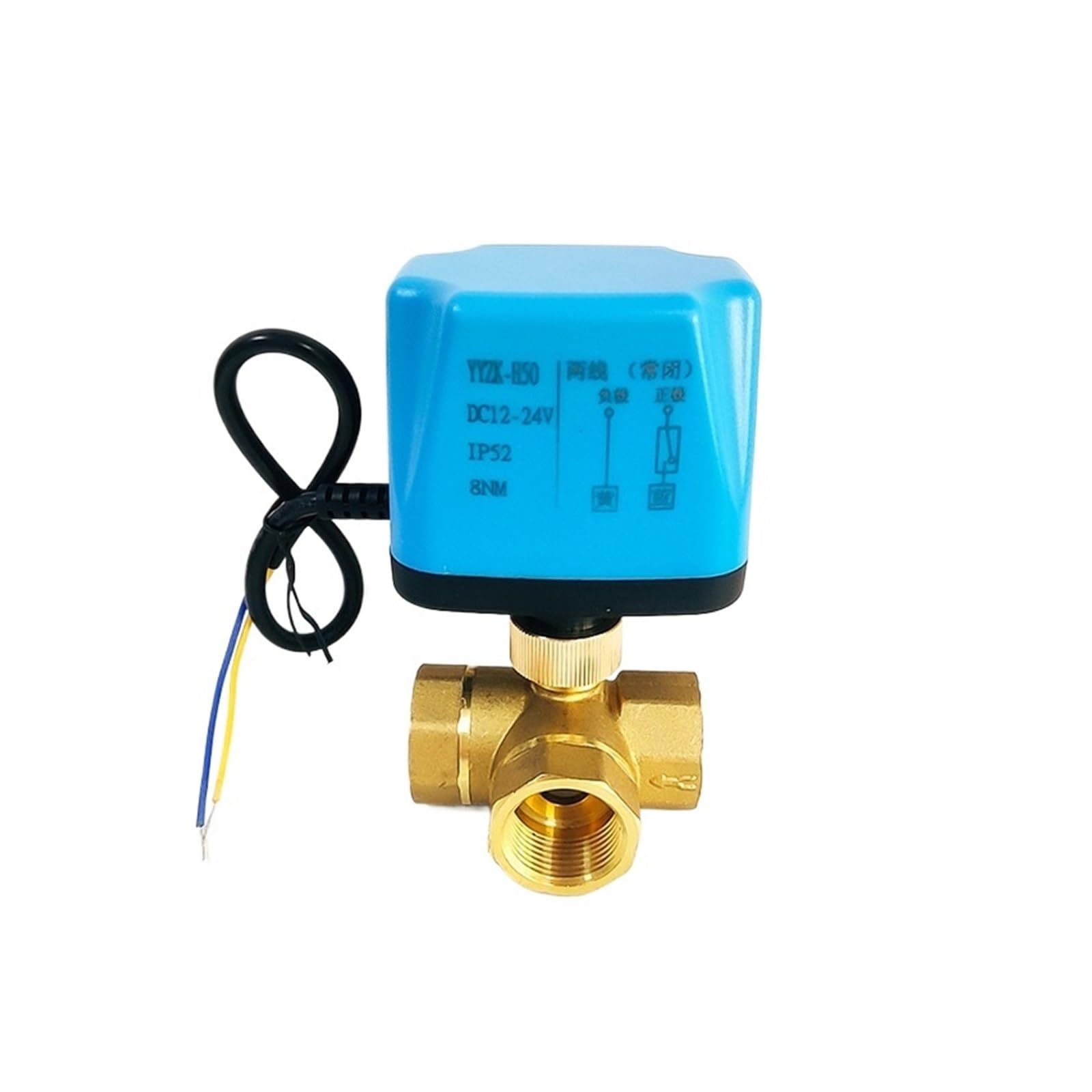 3/4" Three Way 220V 12V 24V 2-wire Brass Ball Valve Normally Closed Motorized Ball Valve(24VDC_NORMALLY CLOSED) von XTVVTODJXT