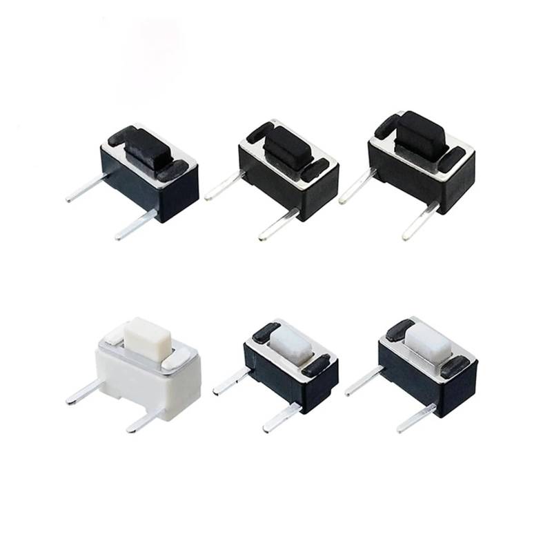 50pcs 3 * 6 * 5 White/Black Side Feet 2 Pins Touch Button MicroSwitch ON/OFF Without Positioning column(Nero,3X6X4.5) von XTVVTODJXT