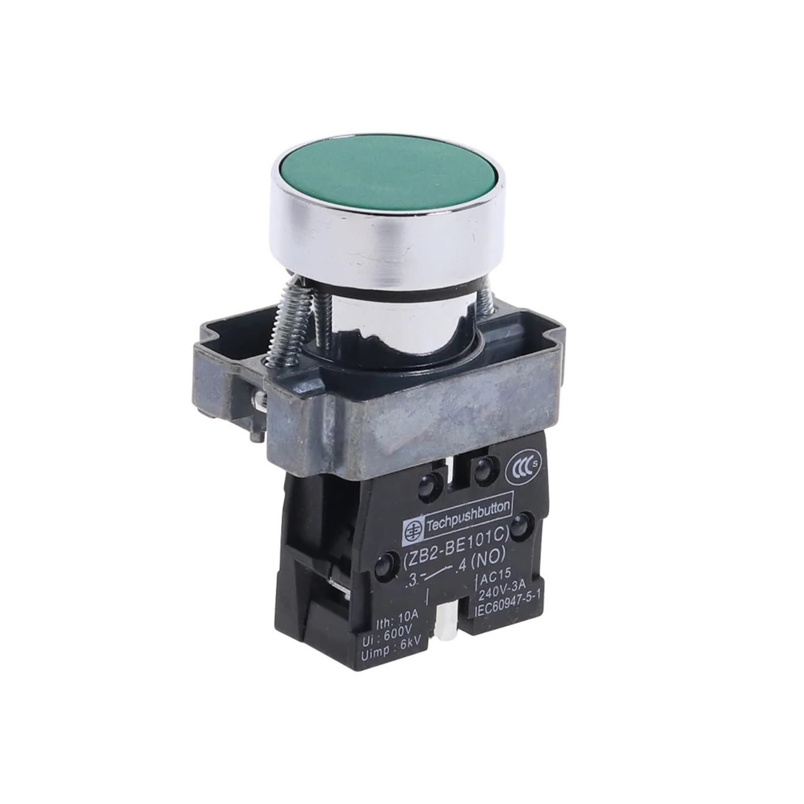 5X 22mm Panel Mounted AC 240V 3A SPST NO Momentary Push Button Switch Green von XTVVTODJXT