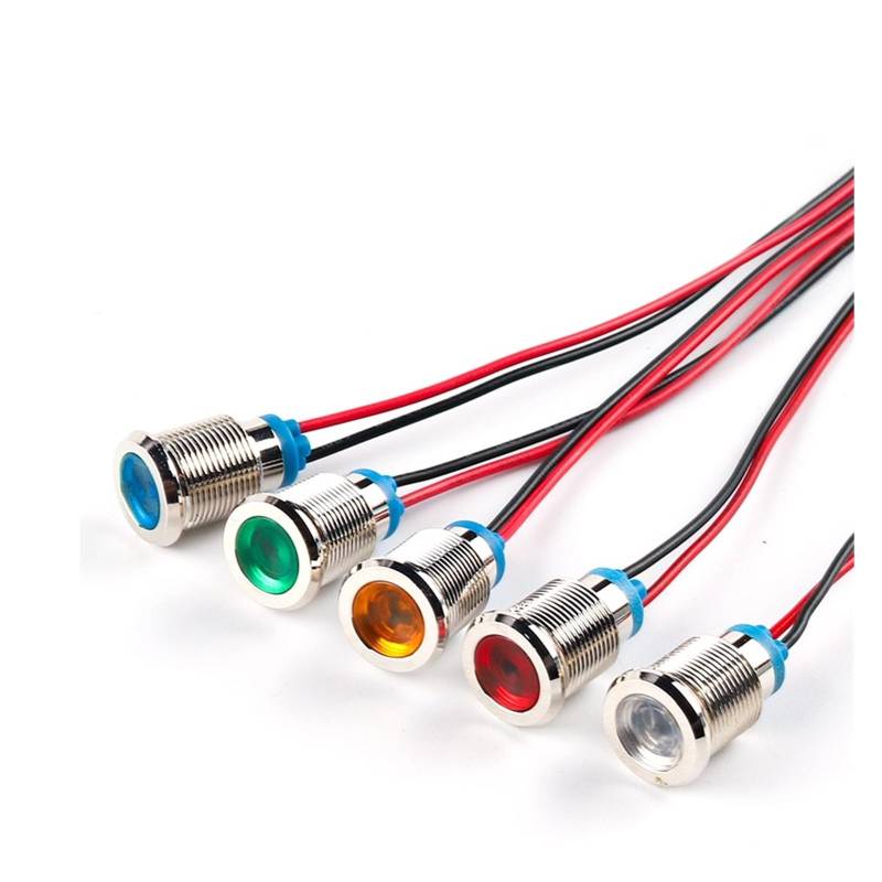 8mm LED Metal Indicator Light Signal Lamp With Wire 3V 6V 12V 24V 110V 220V Red/Yellow/Blue/Green/White(12V-24V Blue) von XTVVTODJXT