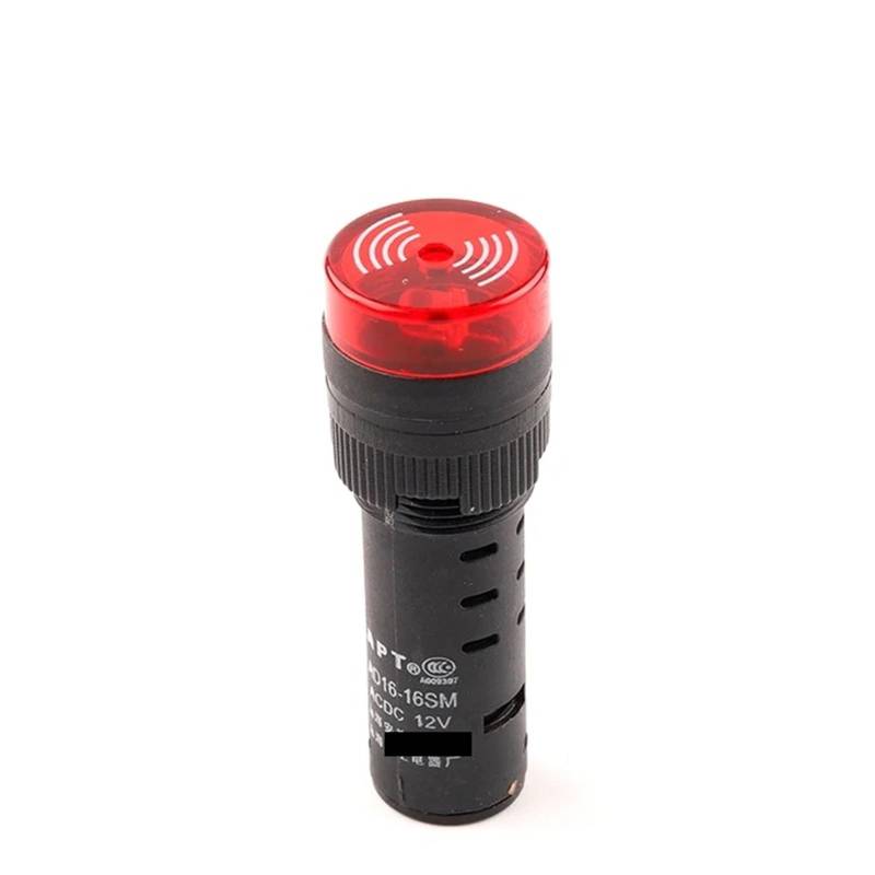 AD16-16SM 16mm buzzer 12V 24V 110V 220V 380V Flash Signal Light Red LED Active Buzzer Beep Alarm Indicator Red Green Yellow(16SM Red,380V) von XTVVTODJXT