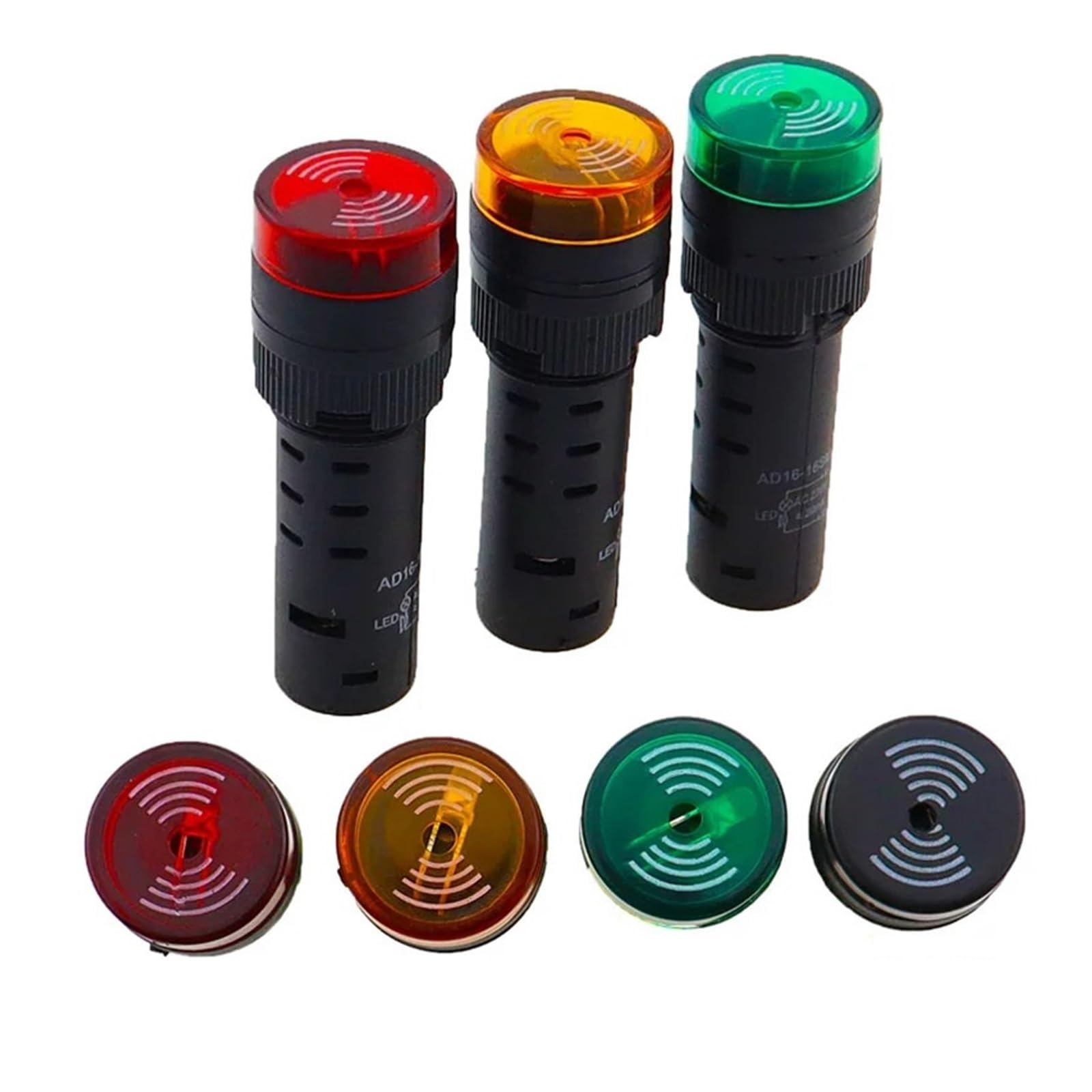 AD16-16SM 16mm buzzer 12V 24V 110V 220V 380V Flash Signal Light Red LED Active Buzzer Beep Alarm Indicator Red Green Yellow(Orange,110V) von XTVVTODJXT