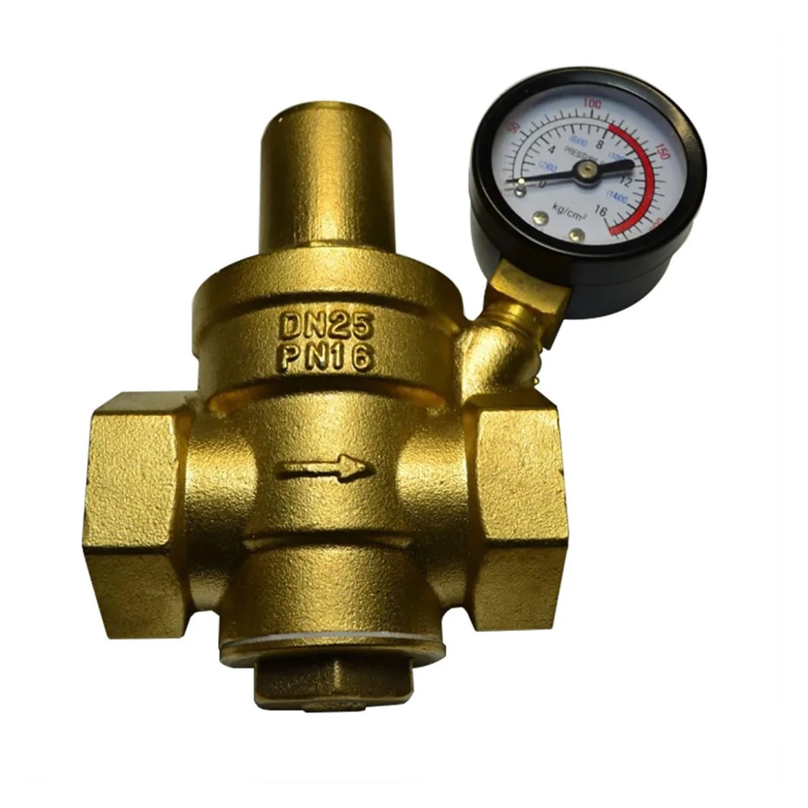 Brass Water Pressure reducer Regulator reducing valve 1/2 3/4 1 1-1/4 Adjustable With Gauge manometer PN 1.6(DN25) von XTVVTODJXT