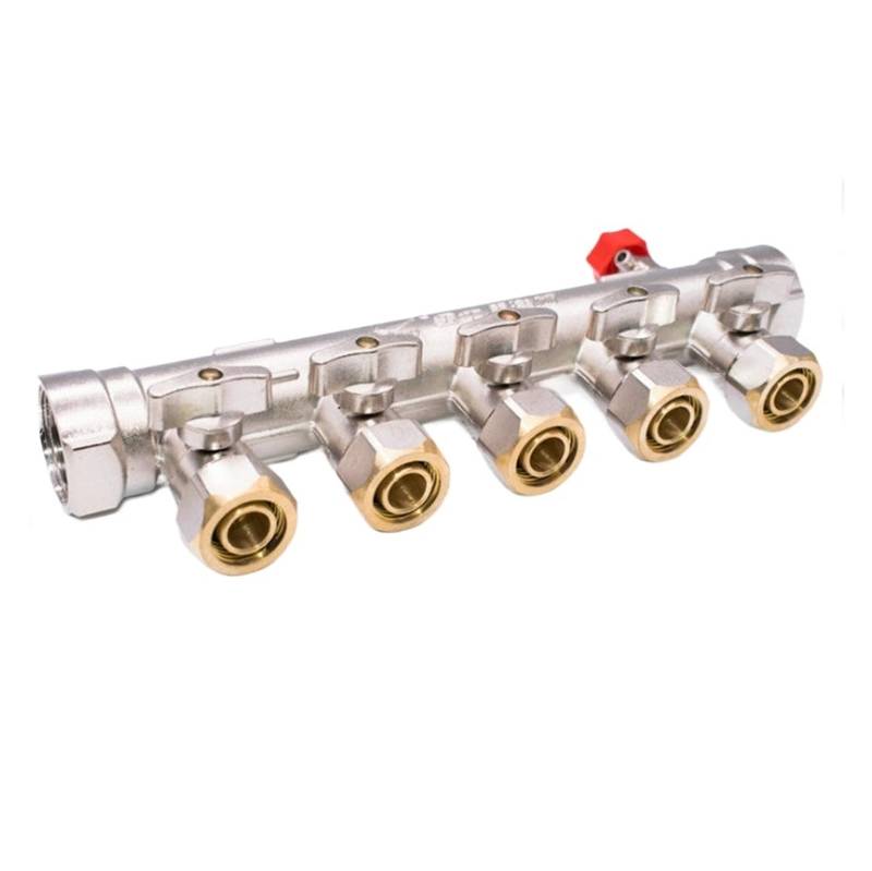 Brass water manifold floor heating manifold underfloor heating manifold ball valve manifold 2-8 ways(6-way) von XTVVTODJXT