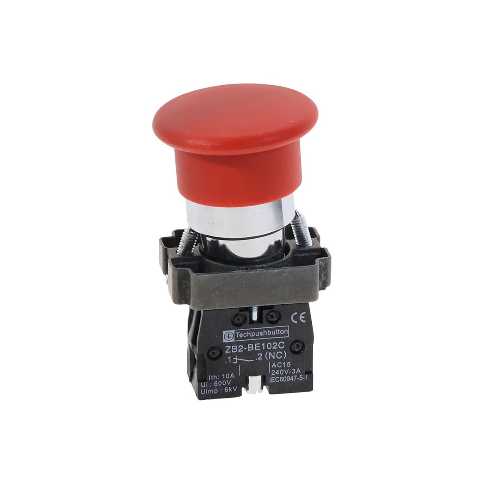 Red Sign Momentary Mushroom Push Button Switch 1 NC XB2-BC42 von XTVVTODJXT