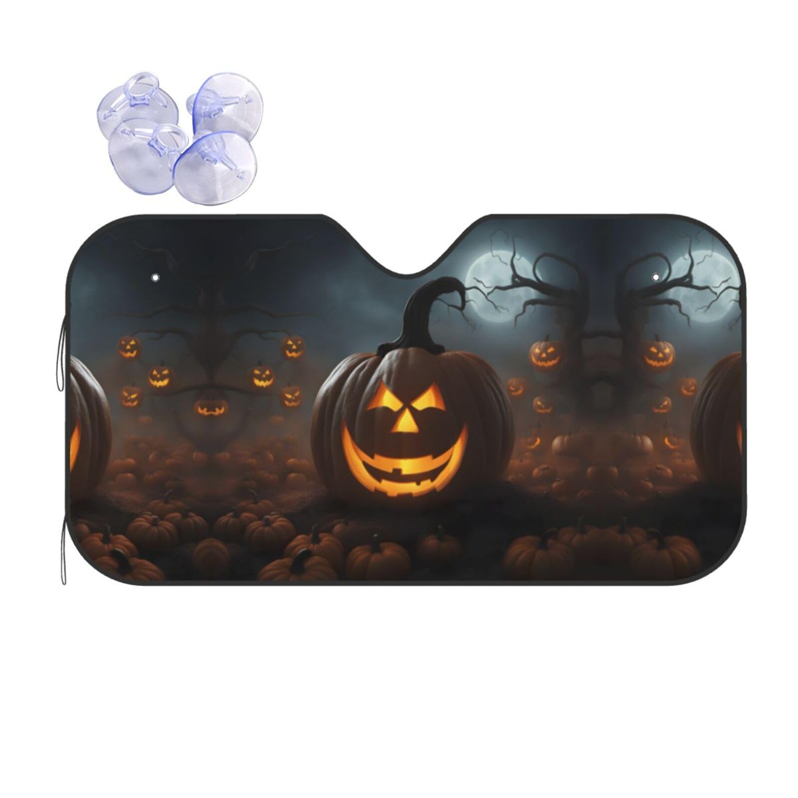 Halloween Ghost Pumpkin Auto-Sonnenschutz für Windschutzscheibe Frontscheibe Schatten halten Sie Ihren Autoinnenraum von der Sonne ab von XTYGETY