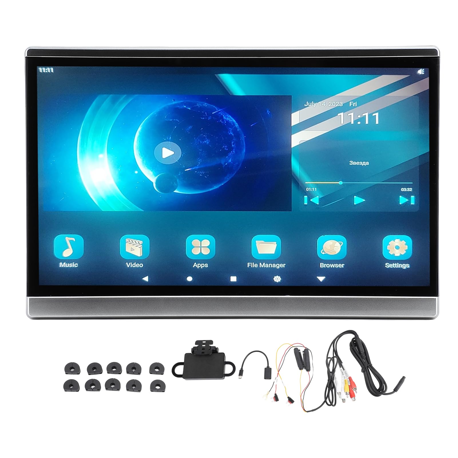 Auto -TV -Kopfstützenmonitor, 13,3 Zoll Touchscreen, Android 11, WLAN, Ersatz für Modell 3 y (2+32G) von XTevu