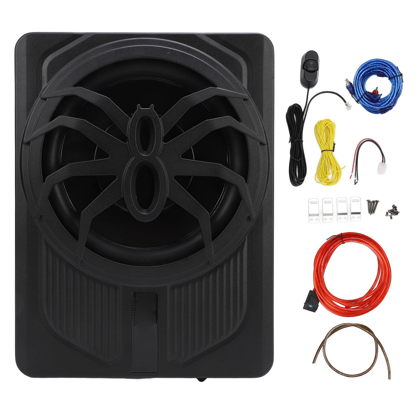 Slim angetriebener Auto -Subwoofer 10in 800W, Untersesse mit LED -Atmosphäre Licht, ausgezeichnete Wärmeabteilung (Colourful Ambient Light with App Control) von XTevu