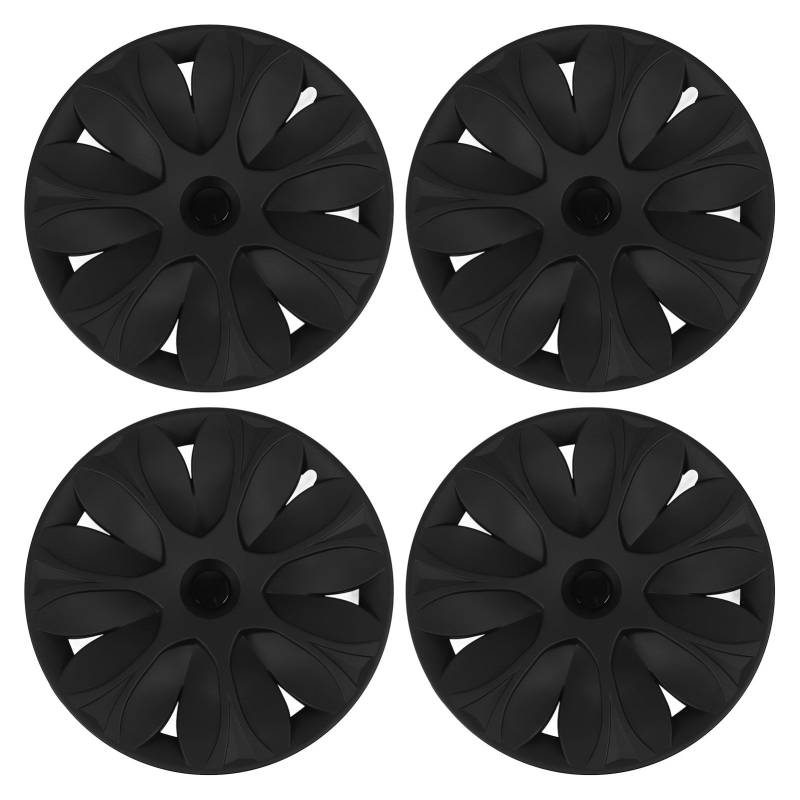 XTEVU 19 -Zoll -Rad -Hub -Hubkappe, Randschutzbeschütze, Hochfestigkeitsabdeckungsnummel mit Radmitte -Kappe für Modell Y, 4pcs Radschutzsatz (Frosted Black) von XTevu