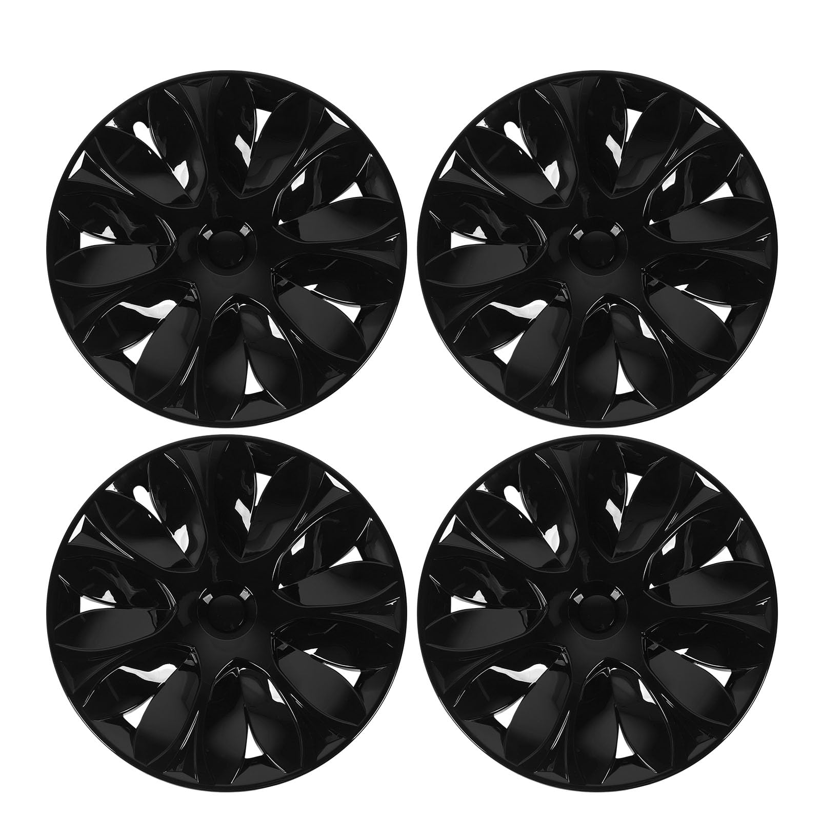 XTEVU 19 -Zoll -Rad -Hub -Hubkappe, Randschutzbeschütze, Hochfestigkeitsabdeckungsnummel mit Radmitte -Kappe für Modell Y, 4pcs Radschutzsatz (Glossy Black) von XTevu