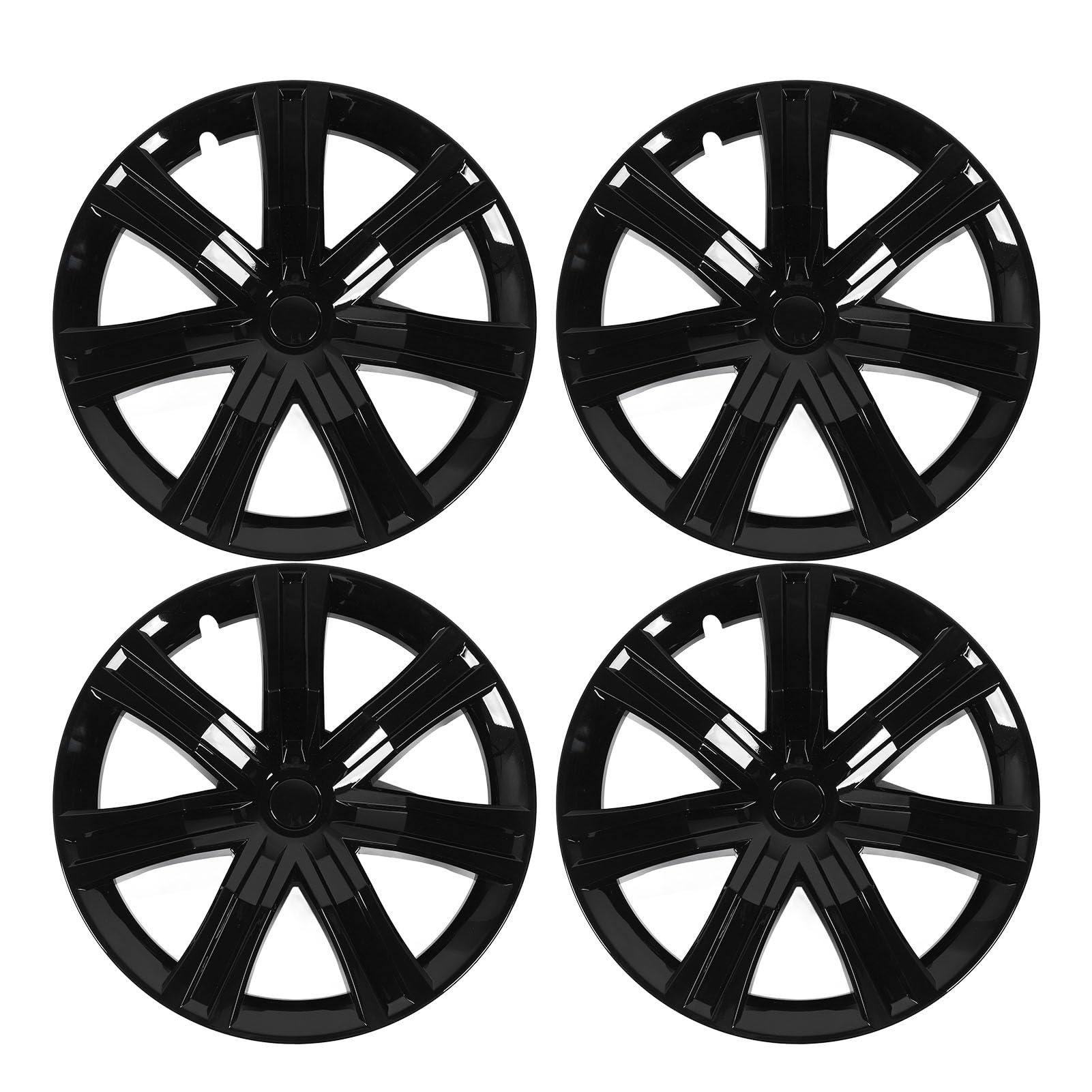 XTEVU 19-Zoll-Radabdeckung, Hubcaps Full Wrapped Rad Rim Protector, 4pcs mit Mittelkappe für Modell Y 2021-2024 (Glänzend schwarz) von XTevu