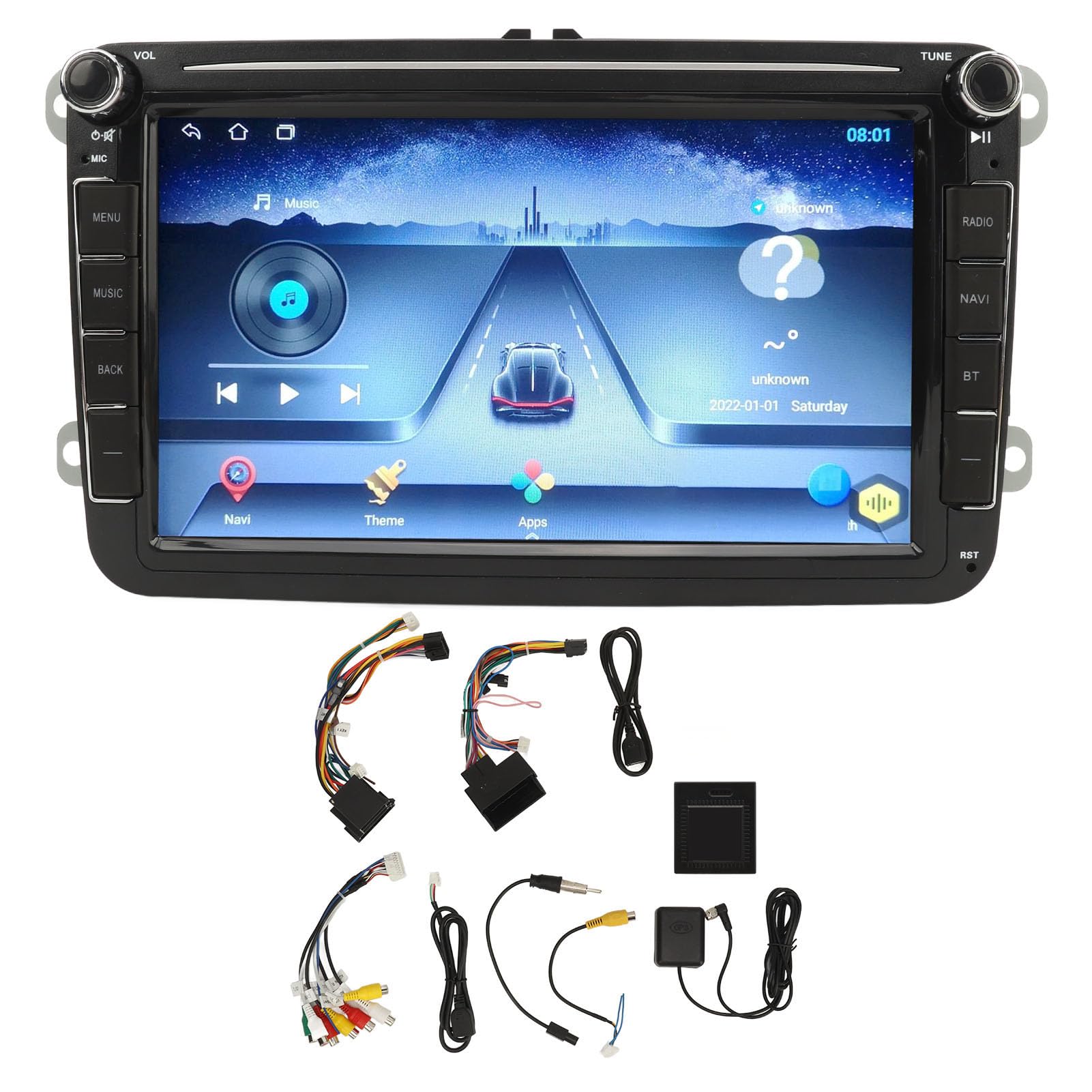 XTEVU -Auto -Stereo, 8 -Zoll -HD -Touchscreen, drahtloses Carplay, GPS -Navigation, WiFi -Multimedia -Spieler, fit für Praktik von XTevu