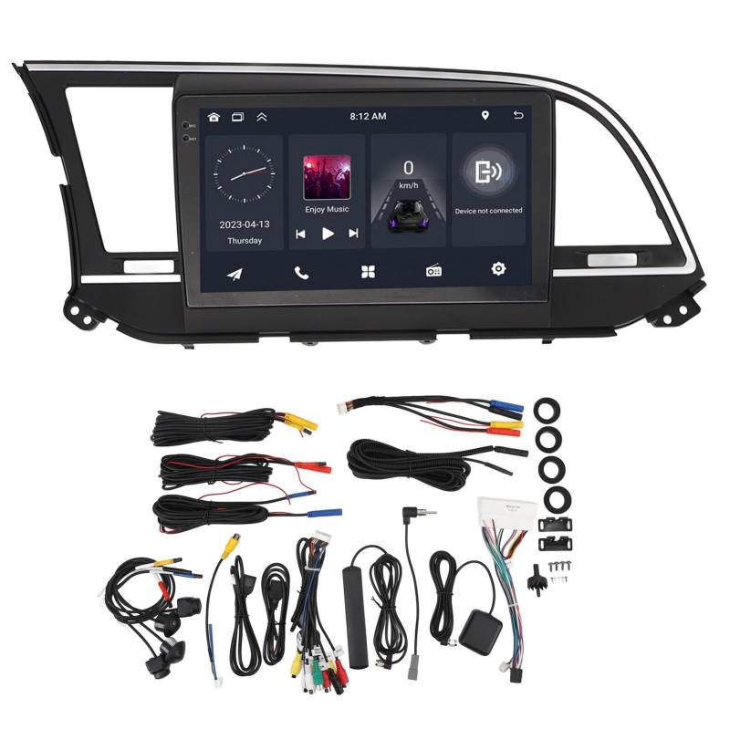 XTEVU-Auto-Stereo-Radio, 9-Zoll-GPS-Navigation Multimedia-Player mit drahtloser Carplay, kompatibel mit Elantra AD 2016-2018, Fahrzeug-Audiosystem, Touchscreen-Autoanzeige von XTevu