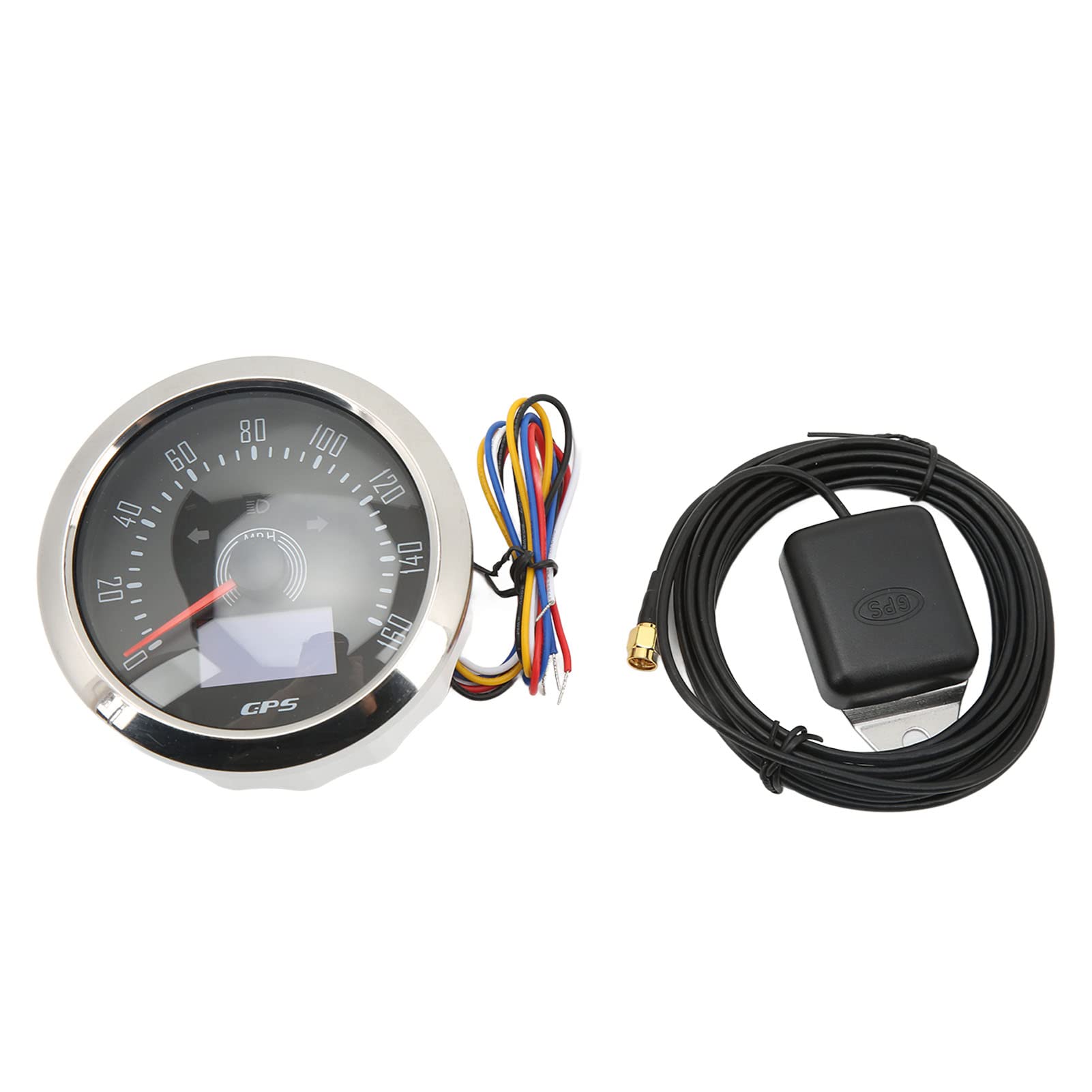 XTEVU GPS-Tachometer, 3-in-1-Kilgers, 85 mm 0-160 km/h, kompatibel mit RV-Bootsschiffautos, OLED-Display, Kilometerlaufwerbung 9-32V (Schwarzes Zifferblatt) von XTevu