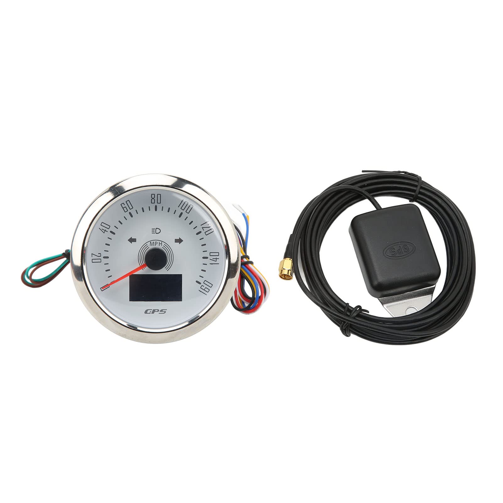 XTEVU GPS-Tachometer, 3-in-1-Kilgers, 85 mm 0-160 km/h, kompatibel mit RV-Bootsschiffautos, OLED-Display, Kilometerlaufwerbung 9-32V (Weißes Zifferblatt) von XTevu