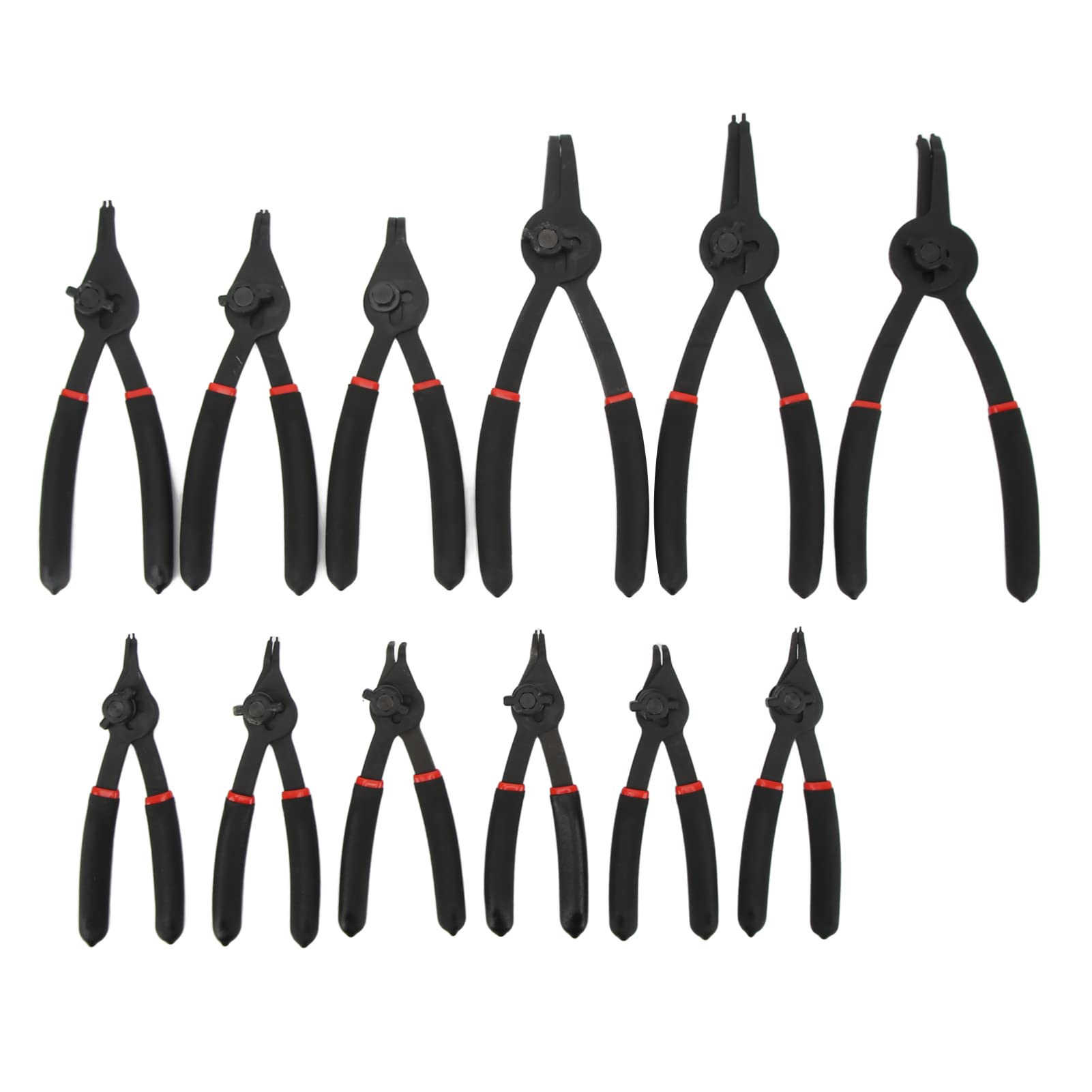 XTEVU SNAP RING Tange Set, 12 pcs externe Circlip -Zange, universelles Stützringentfernungswerkzeug, Deep Access Snap Ring Installer Kit von XTevu