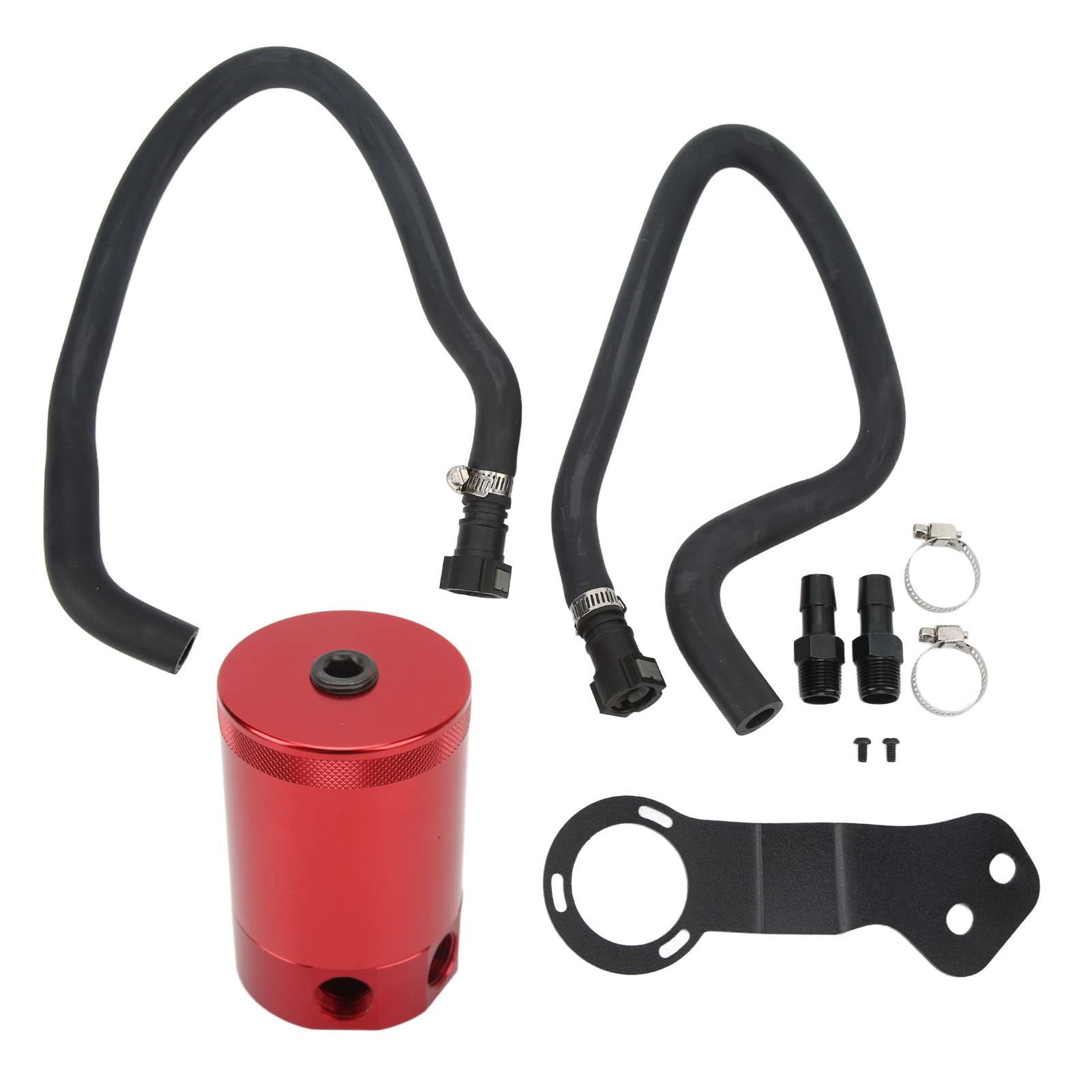 XTevu Blended Oil Catch Can Tank Reservoir Kit Oil Catch Can Kit Aluminiumlegierung Oil Catch Tank für Camaro SS 6.2L 2016 Up (Red) von XTevu