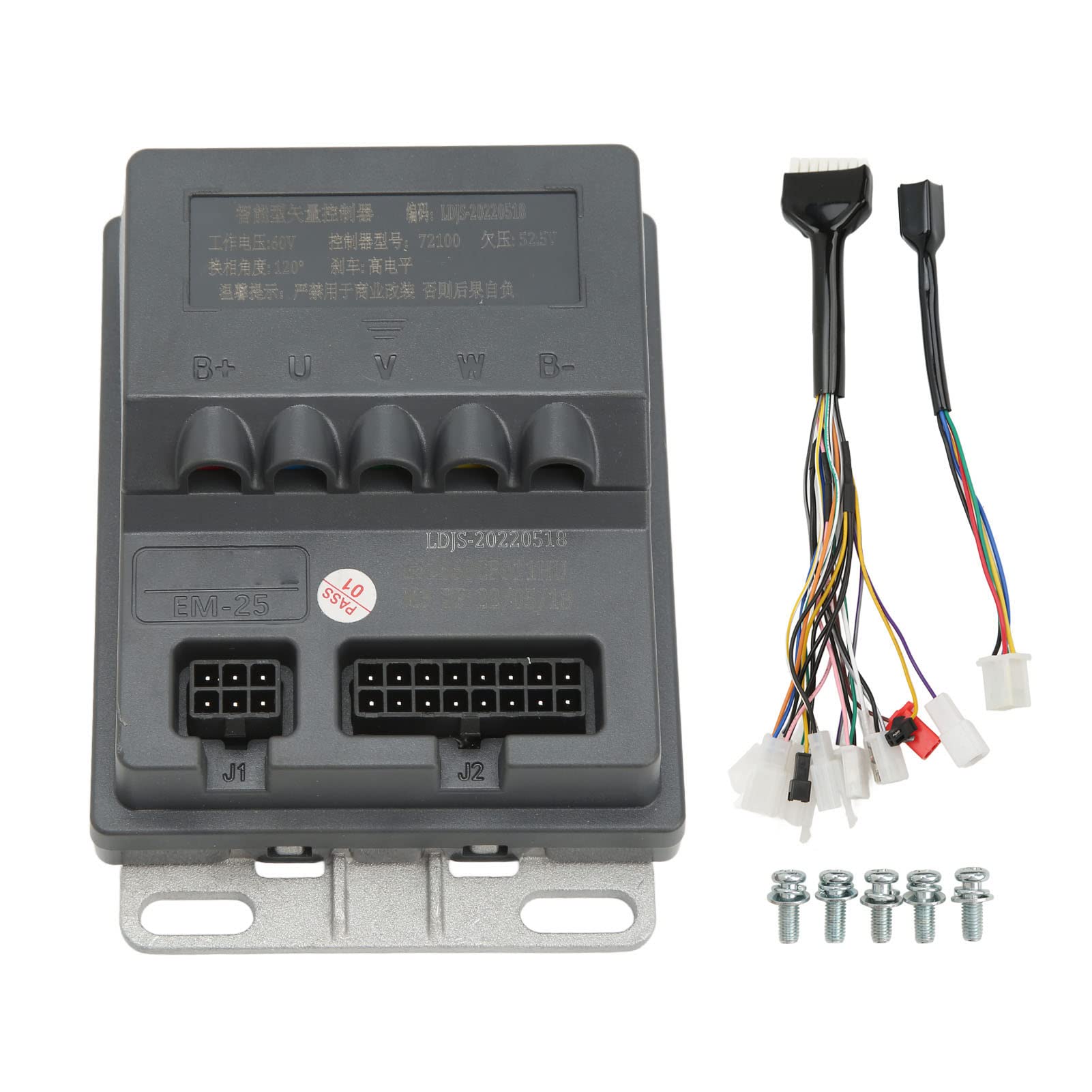 XTevu EM25 72100 ECU Sinuswellen-Controller 6264 W 45 A 100 A IP67 Wasserdichter PC programmierbar für QS-Motor-Elektro-Motorrad Ebike Sinuswellen-Controller-Einheit von XTevu