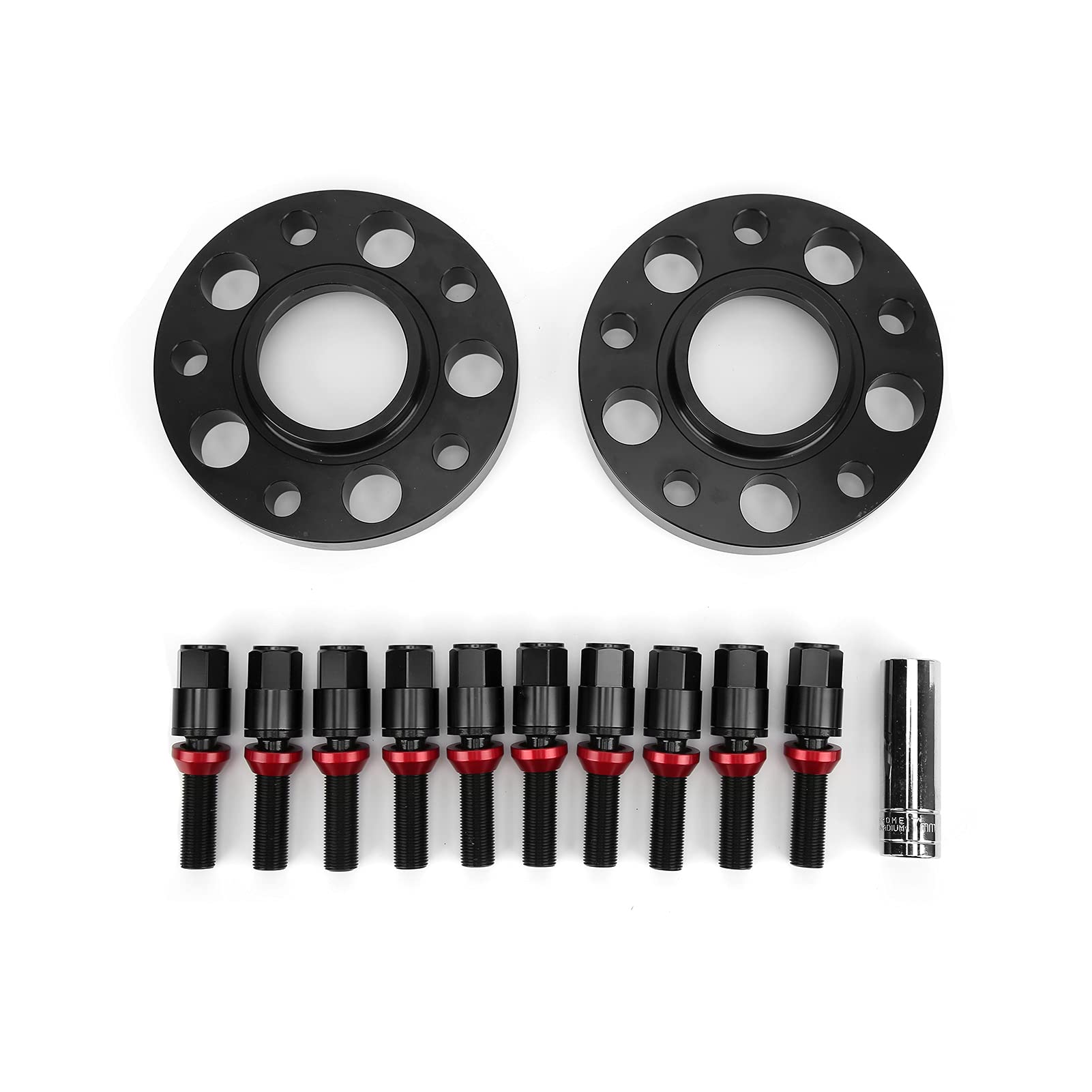 XTevu Kit für zentrische Spurverbreiterungen für Autonaben, 15 mm/0,6 Zoll, kompatibel mit 2er F22/F23 2013-2019, Ersatzzubehör für Fahrzeugwartung und -Reparatur (Schwarz) von XTevu