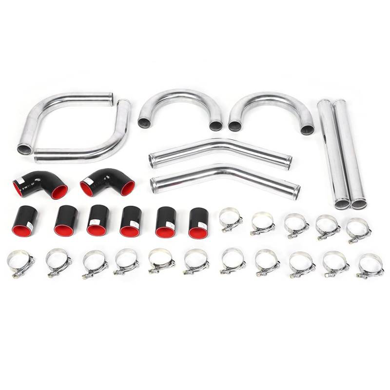 XTevu Modifiziertes Zubehör 2in 51mm Universal-Aluminiumrohr Silikonschlauch Intercooler Turbo Piping Kit von XTevu