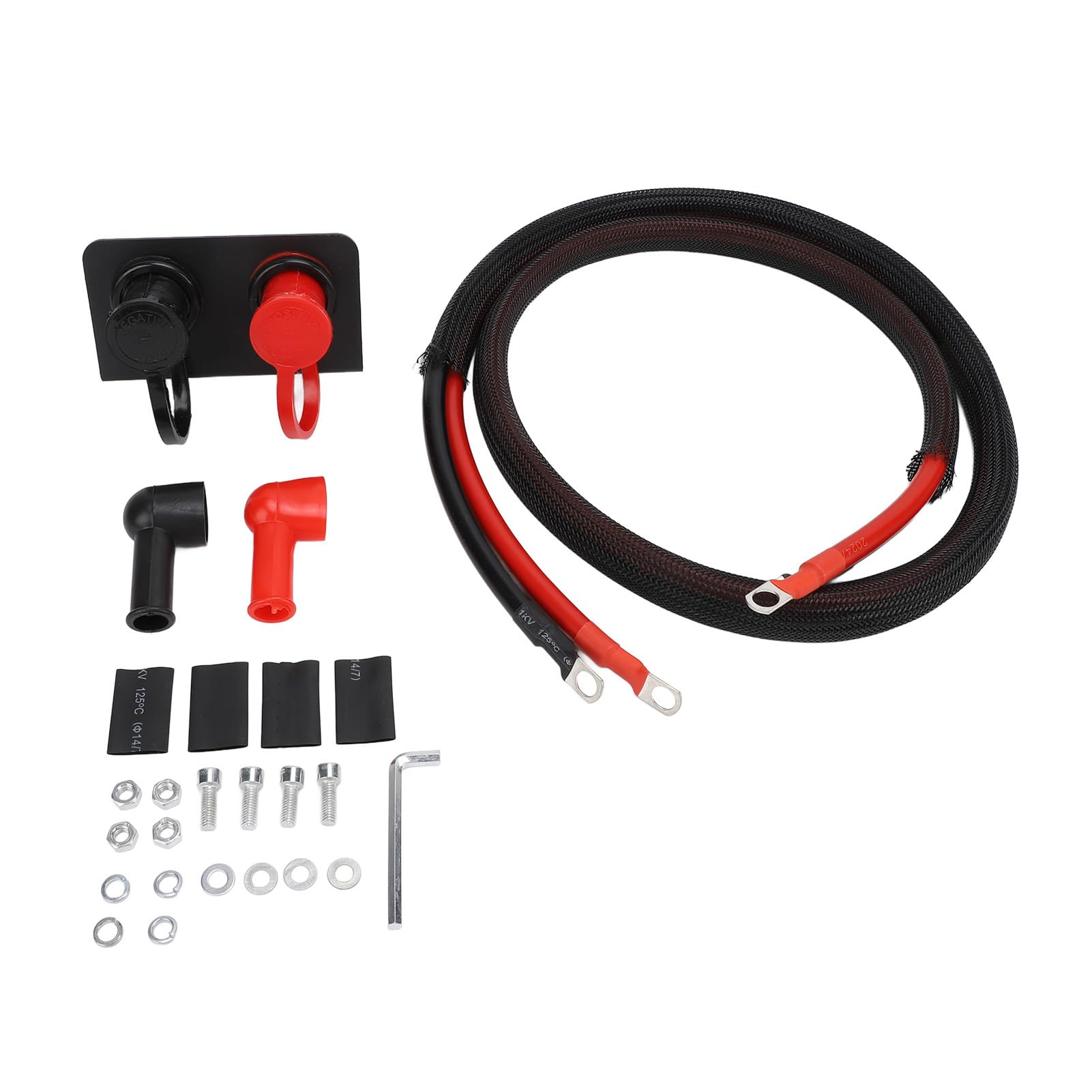 XTevu Remote-Batterieklemmen, 3/8-Zoll-Bolzen-Jump-Post-Kit, Batteriestromanschluss, Batterie-Jump-Port, Ladeklemmen-Kit für Auto, LKW, Boot, ATV, UTV von XTevu