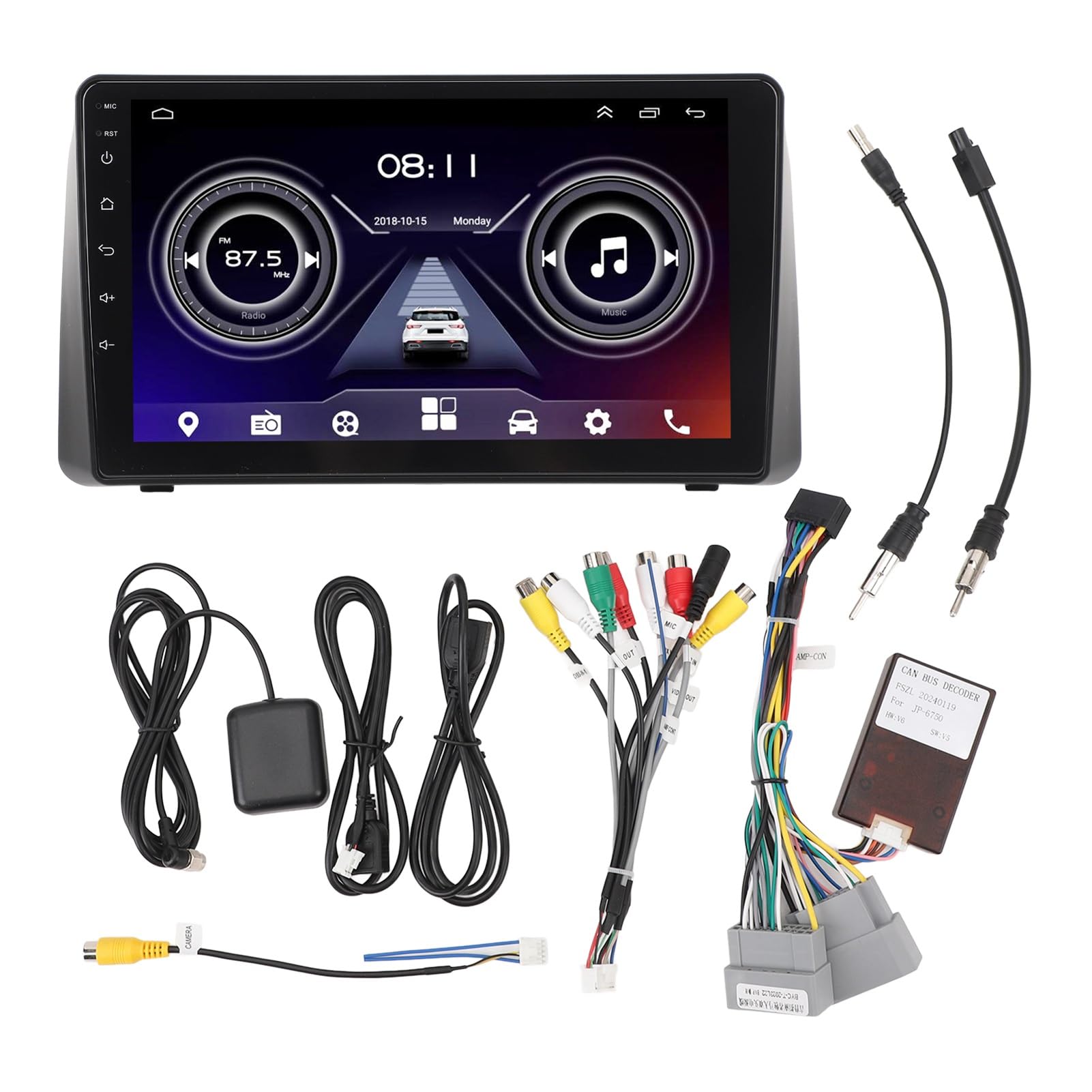 Xtevu 9 Zoll Auto Stereo, CarPlay, Android Auto, GPS-Navigation, Touchscreen, 2 GB, 32 GB ROM, Auto Radio für Grand Voyager 2011-2015 von XTevu