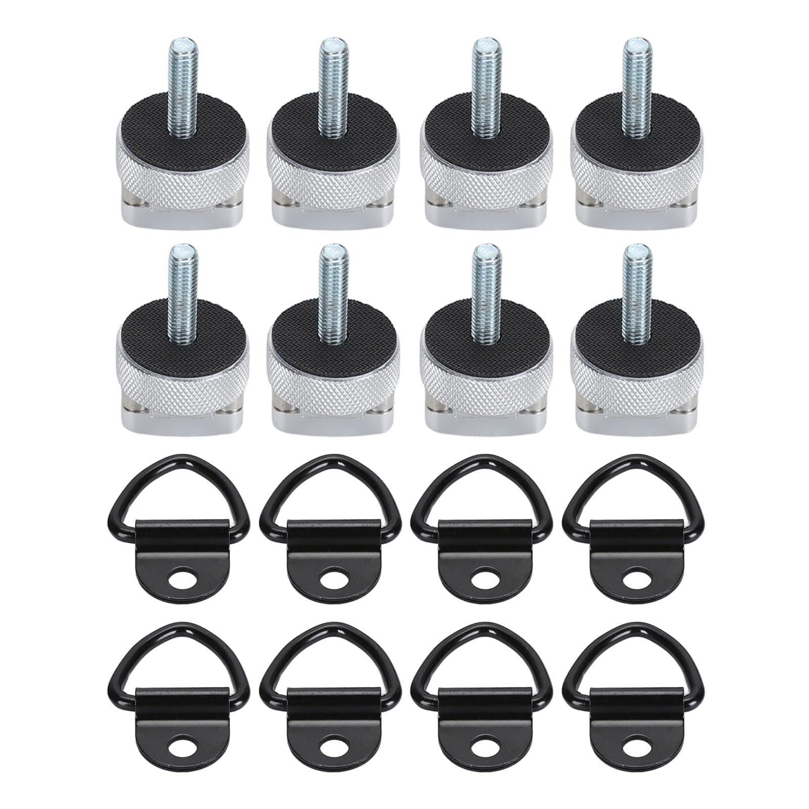 Xtevu Schnelle Entfernung Daumenschrauben, Billet Aluminium Hard Top Bolts, 8 -Stcs -Verschlussset -Kit mit Zug Ringen für Bronco 2DR 4DR 2021 und Up (Silber) von XTevu