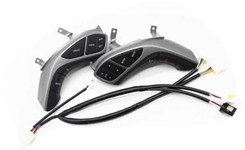 XUBOR Auto-Tempomat-Taste, for Hyundai, for Elantra, I30 2012 2013 2014 2015 at MT Auto-Lenkrad-Taste Audio-Telefon BT Tempomat-Autoschalter Auto-Lenkradschalter(Black 12-normal) von XUBOR