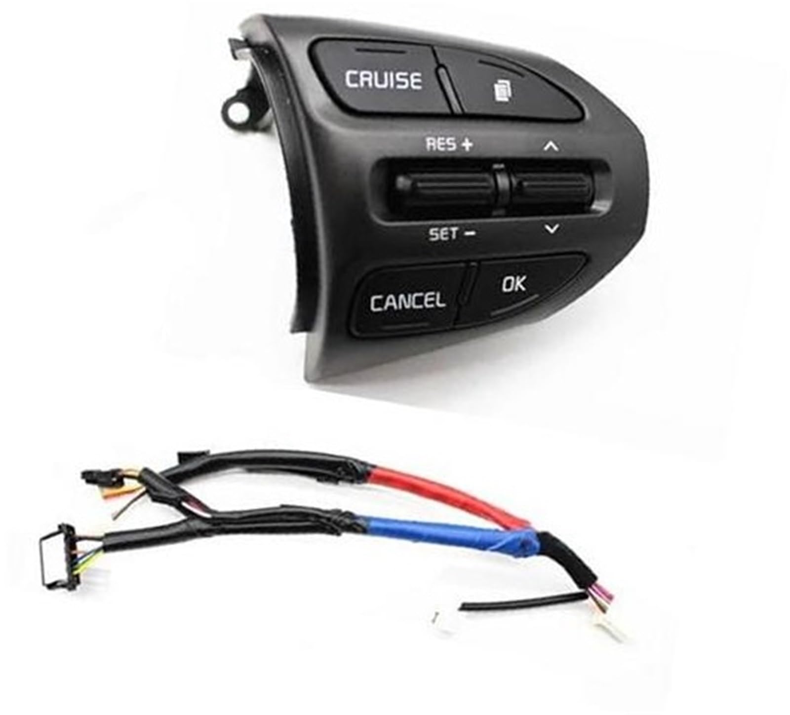 XUBOR Auto-Tempomat-Taste, for Kia, for K5, for Optima 2014 2015, Auto-Lenkrad-Cruise-Lautstärkeregler-Knopfschalter, Multifunktions-Audio-Steuerschalter Auto-Lenkradschalter(Black Right Side-Cable) von XUBOR