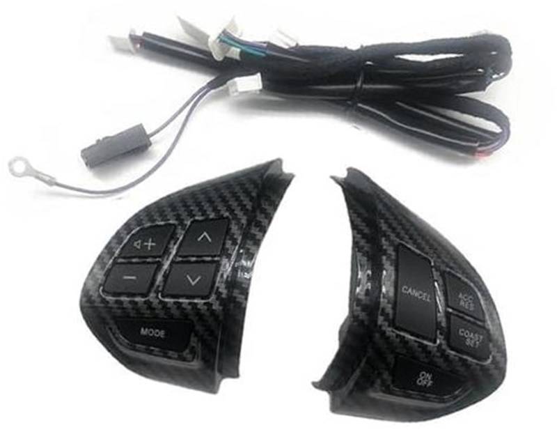 XUBOR Auto-Tempomat-Taste, for Mitsubishi, for ASX, for Lancer 2007–2014, Auto-Knopfschalter, Multifunktions-Auto-Lenkrad-Steuertaste mit Kabel, rote Hintergrundbeleuchtung Auto-Lenkradschalter(Black von XUBOR