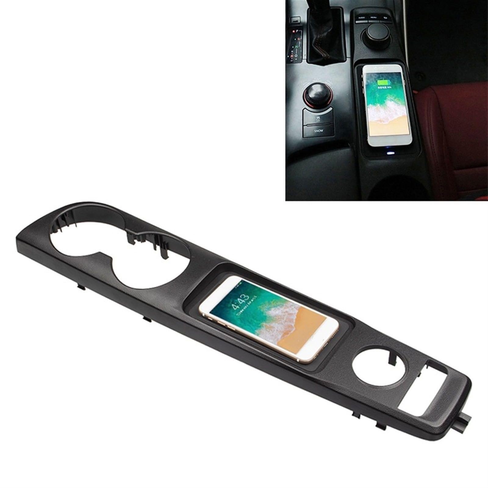 XUBOR Autoladegerät Qi Standard Kabelloses Ladegerät 10W Schnellladung, for Lexus, IS300 2015 2016 2017 2018 2019 Auto, for Smart, Telefonhalter Links Fahren Kabelloses Ladegerät von XUBOR