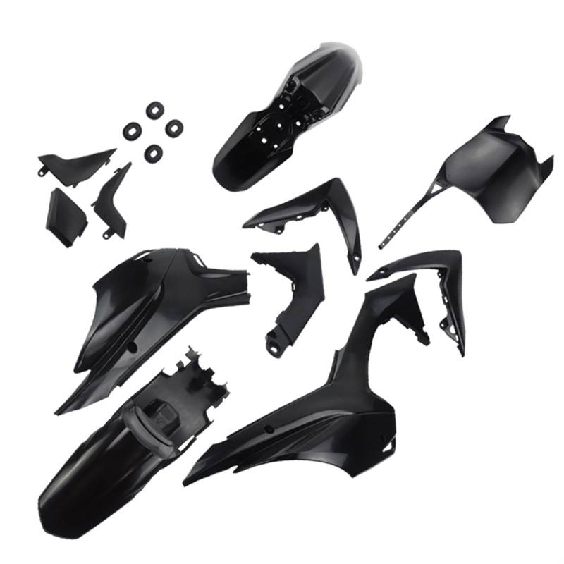 XUBOR CRF110 Kunststoffverkleidungs-Bodykits, Pit Dirt Motor Trail Bike Kotflügel SKY-125cc Kinder, for Mini, Dirt Bike Kotflügel-Kotflügelverkleidungssatz(Black) von XUBOR