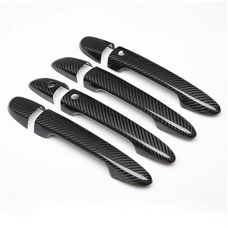 XUBOR Carbon Fiber Chrom Autotürgriffabdeckung Verkleidung, for Mazda 2 2008-2019, for Mazda 3 2010-2019, for Mazda 6 2009-2019 Styling Zubehör Autotürgriffabdeckungen(Black Carbon 2 Buttons) von XUBOR