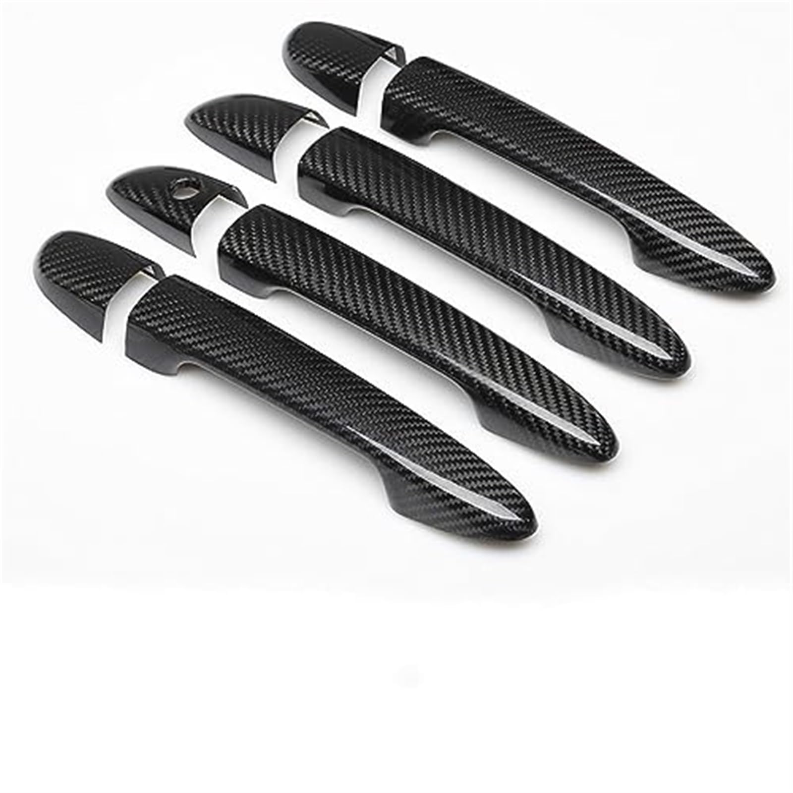 XUBOR Carbon Fiber Chrom Autotürgriffabdeckung Verkleidung, for Mazda 2 2008-2019, for Mazda 3 2010-2019, for Mazda 6 2009-2019 Styling Zubehör Autotürgriffabdeckungen(Black Carbon No Button) von XUBOR