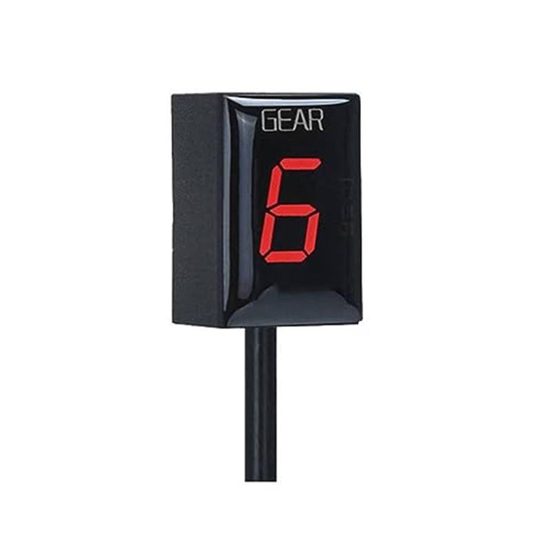 XUBOR Ganganzeige, for Monster, 1100, for Monster, 1100 Motorradzubehör 1-6 Level Digital Speed ​​Gear Display Meter Motorrad-Ganganzeige(Black Red) von XUBOR