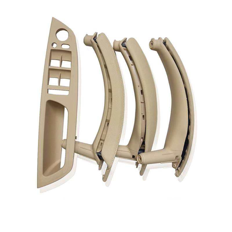 XUBOR LHD RHD Fensterschalterfeld Leder Türgriffabdeckung Baugruppe 7-teiliges komplettes Set, for, for X5 X6 E70 E71 E72 2007-2013 Fahrzeug-Innengriffabdeckung(LHD Beige) von XUBOR