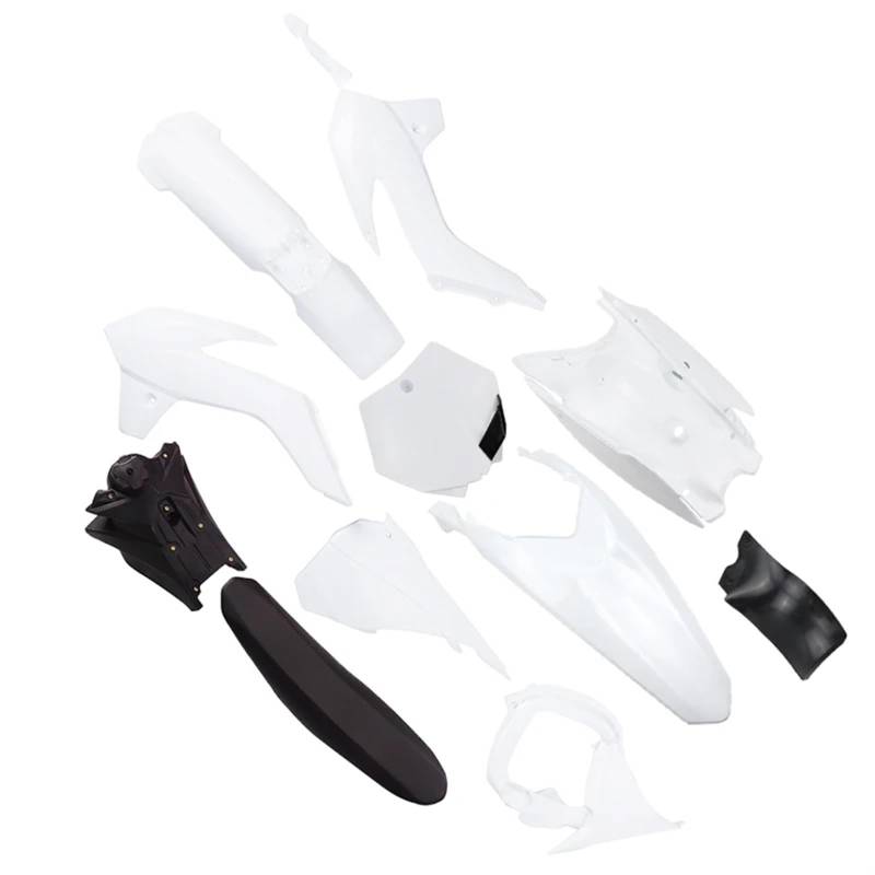 XUBOR Motorrad Kunststoff Abdeckung Verkleidung Körper Kunststoff Abdeckung Kit Mit Kraftstoff Tank KT 85 Dirt Bike Pit BIK KT85 Motocross Kotflügel-Kotflügelverkleidungssatz(White) von XUBOR