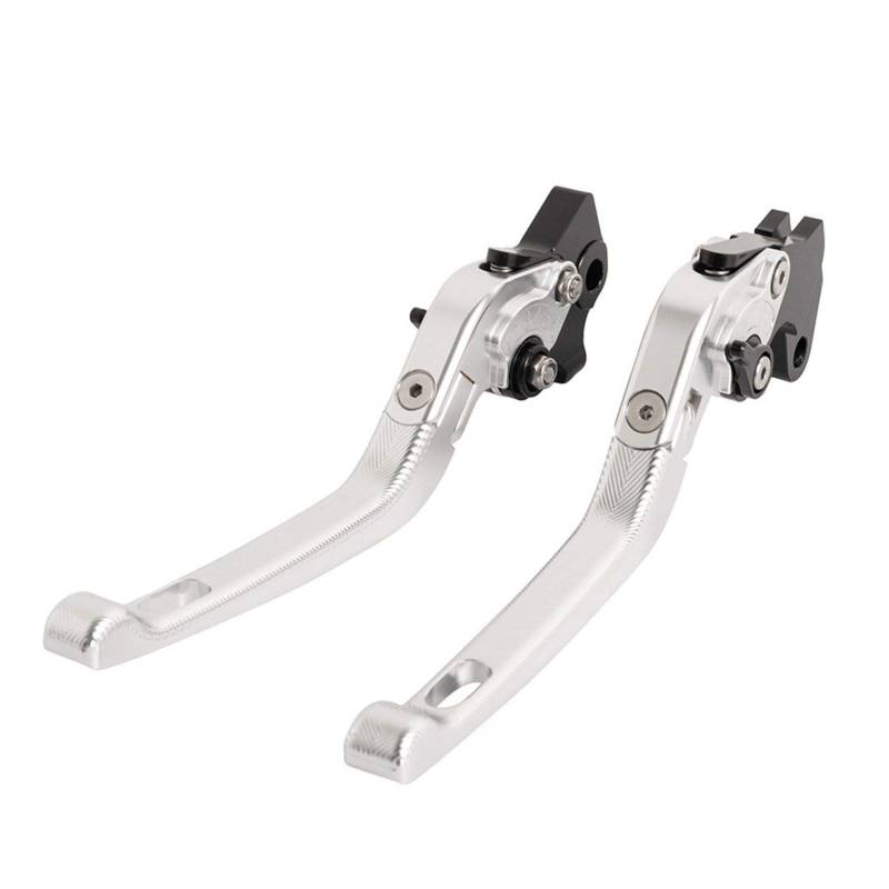 XUBOR Motorradzubehör 3D-Verstellbarer klappbarer Bremskupplungshebel, for Z800/E Version 2013–2016 Z750 2007–2012 Aftermarket-Motorrad-Bremskupplungshebel(Silver) von XUBOR