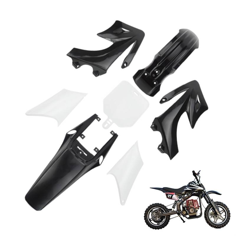 XUBOR Off Road Motorrad Kunststoff Verkleidung Body Kits Dirt Bike Mud Set, for Apollo, Orion 110CC 125CC 150CC Zubehör Kotflügel-Kotflügelverkleidungssatz(Black) von XUBOR