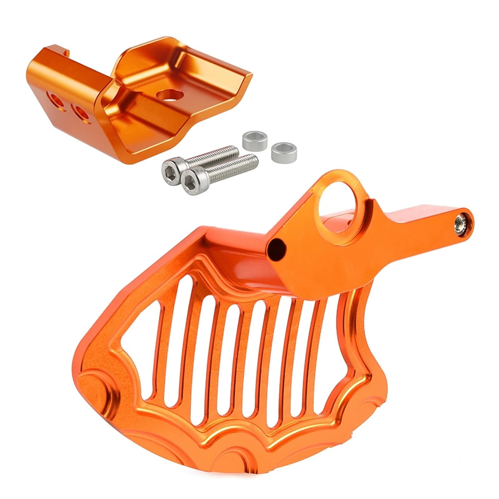 XUBOR Vorderer Bremsscheibenschutz, rechter Gabelbeinschutz, for EXC EXCF SX SXF XC XCF XCW XCFW Six Days TPI Factory Edition 2016-2021 Motorrad Gabelschutz(Orange) von XUBOR