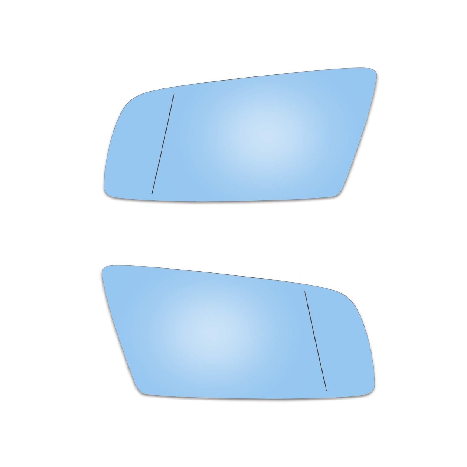 XUBOR for, E60 E61 E63 E64 04-05 51167065080 Links Rechts Paar Auto-Flügeltür, beheiztes Spiegelglas, seitlich beheiztes, blau getöntes Außenspiegelglas Rückspiegelglas(A Pair) von XUBOR