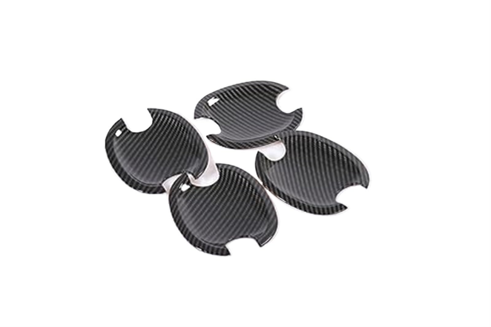 XUBOR for MK5, for Golf, for Plus, for Golf, for GTI 2006-2010 Carbon Fiber Chrom Auto Türgriff Abdeckung Cup Bowl Trim Styling Zubehör Autotürgriffabdeckungen(Black Carbon Bowl) von XUBOR