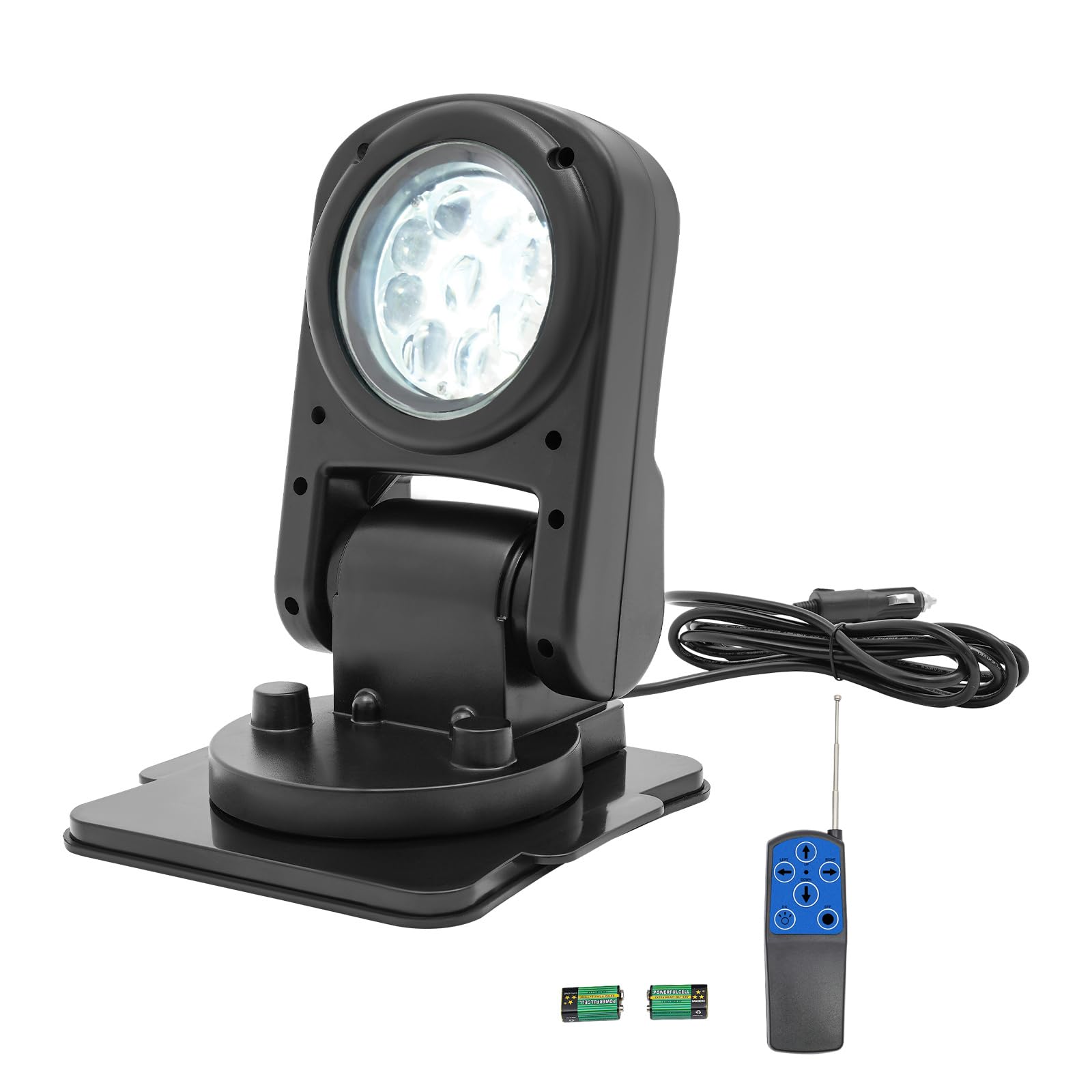 XUEMANSHOP Suchscheinwerfer, 45W 9 LED Scheinwerfer mit Magnetfuß und Fernbedienung, 8000LM, 6500K, für Yachten, Marine, Fischerboote, Schiffe, Fischerei von XUEMANSHOP