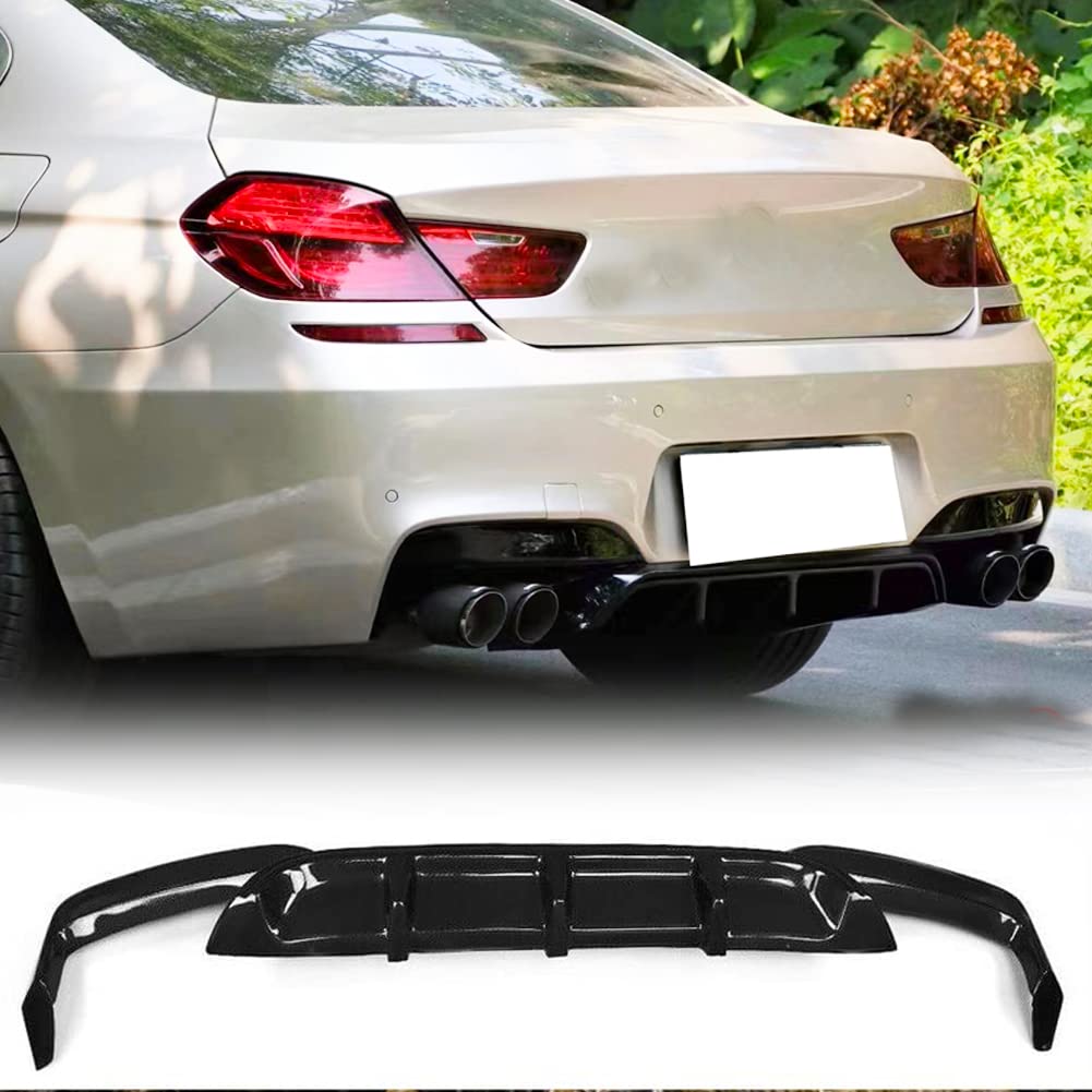 Heckdiffusor für BMW 6er F06 F12 F13 640i 650i M Sport M6 2013-2018 Stoßstangenabdeckung Unterlippe Volant Protektor Factory Outlet (schwarz glänzend) von XUETAO