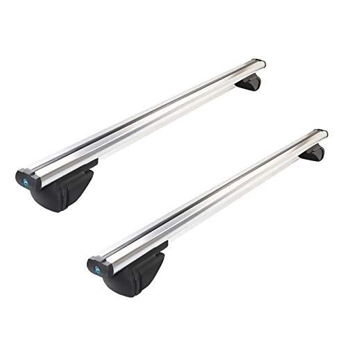 DachträGer，DachgepäCkträGer 2 STÜCKE Universal Auto Dach Rack Kreuzbar Gepäckträger Unterstützung mit Diebstahlsicherungsradfahrrad Fahrrad Dachregale Auto 120cm 130cm(2PCS 120cm White) von XUEZHEN