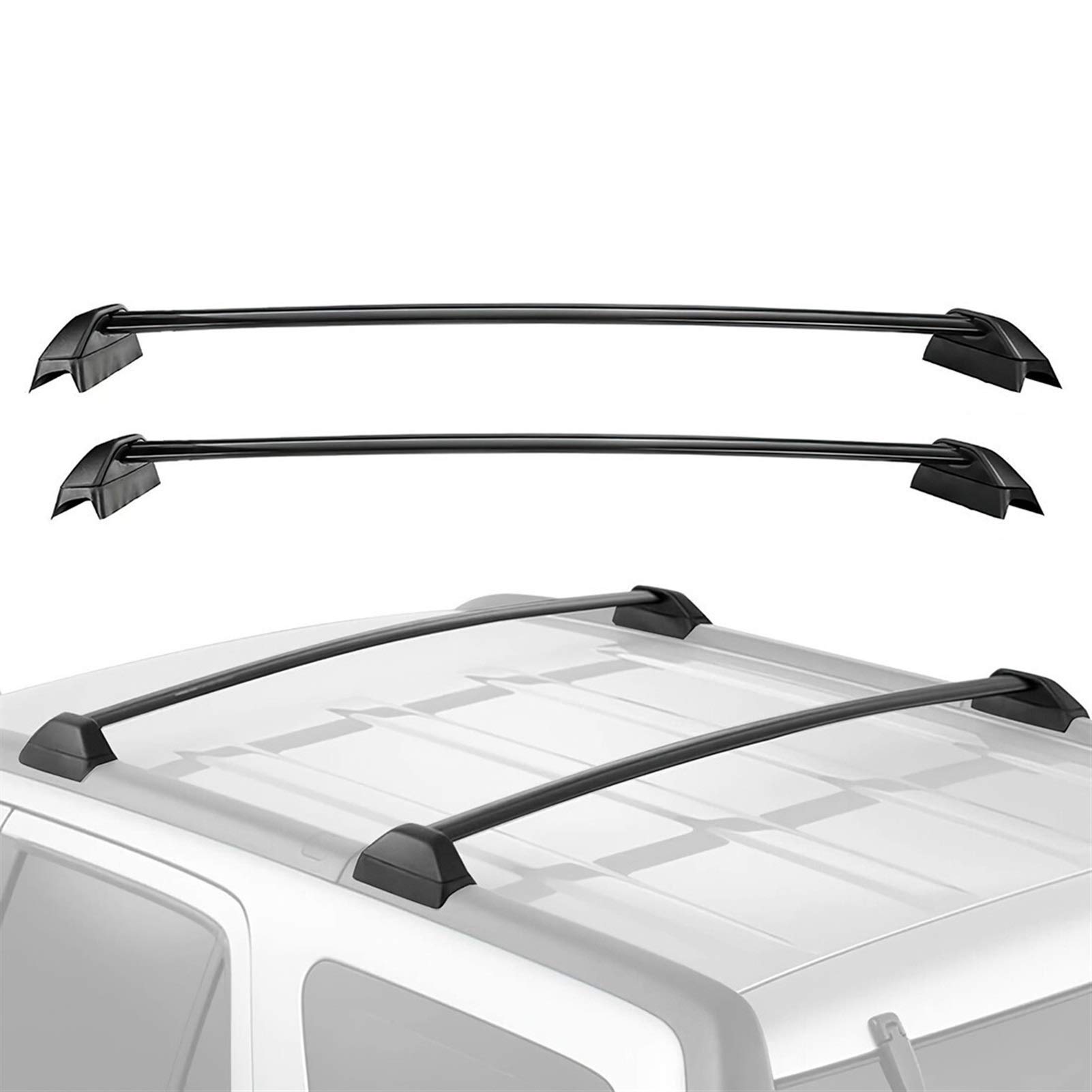 DachträGer，DachgepäCkträGer Dachträgerkreuzbar Ersatz für Aluminium Top Schiene Dach Rack Cargo Carrier von XUEZHEN