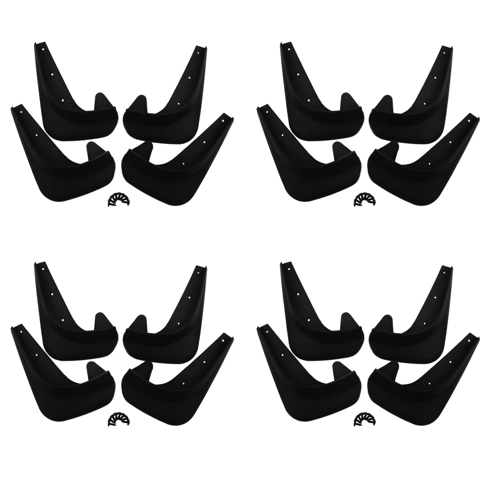 XUJIAN 16X Universal SchmutzfäNger Mud Flaps Flap Splash Wachen KotflüGel Auto Auto Van SUV Trucks Limousine Rad KotflüGel Vorne Hinten von XUJIAN