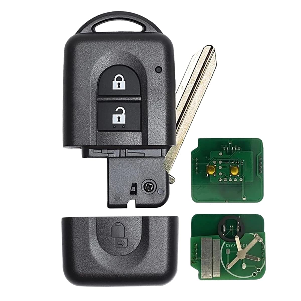 XUJIAN Funkschlüssel für Keyless Entry 2 Tasten 433MHz ID46 Chip für 285E34X00A 285E3EB30A von XUJIAN